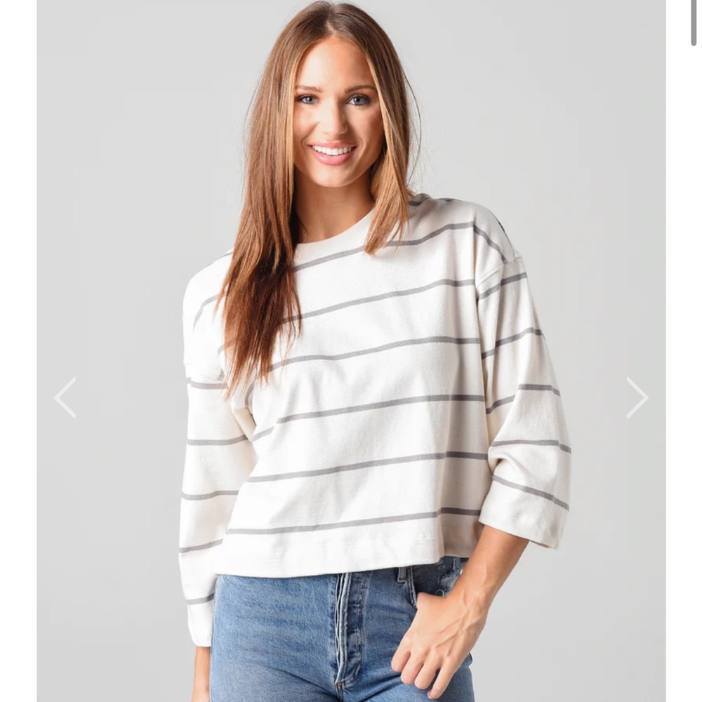 NWOT ATM Plaited Jersey Stripe Sweatshirt Size M